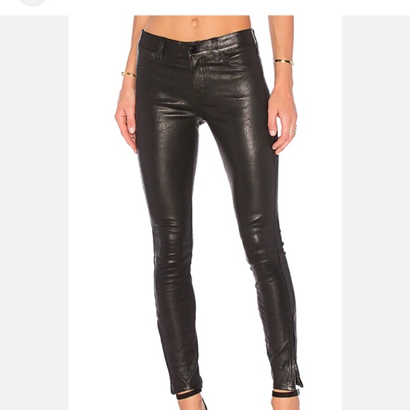 J Brand Leather Pants - Picture 1 of 8